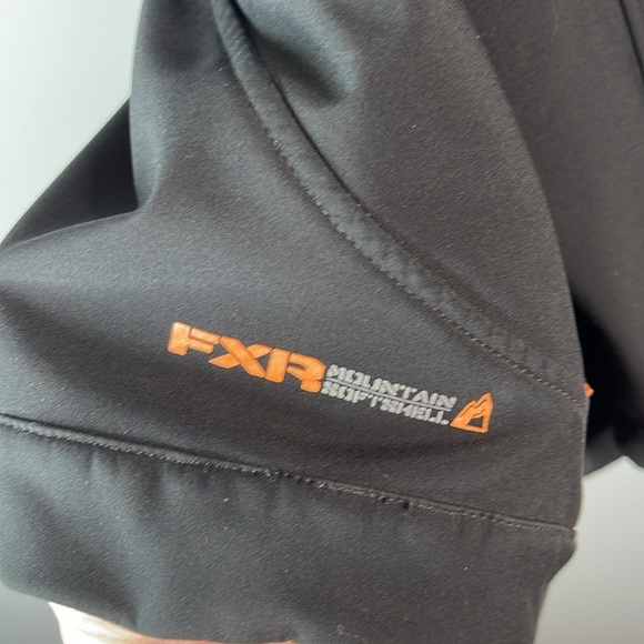 FXR Mountain Mens Black Soft Shell Jacket Fleece Lined Graphics Logo Neon XL - Picture 9 of 16
